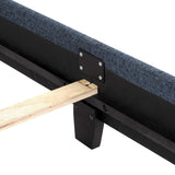 King Size Navy Blue Denim Squares Upholstered Platform Bed B108P155251
