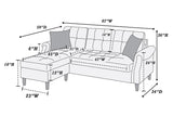 Living Room Corner Sectional Light Coffee Polyfiber Chaise sofa Reversible Sectional HS00F6458-ID-AHD