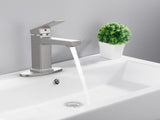 Brushed Nickel Single Handle Bathroom Faucet Deck For 1 or 3 Holes,Laundry Vanity Sink Faucet 95160576