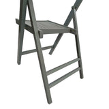 Furniture Slatted Wood Folding Special Event Chair - Gray, Set of 4, FOLDING CHAIR, FOLDABLE STYLE W49539765
