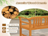 2-Person Acacia Wood Outdoor Bench, 119.3850.8078.74cm 800LBS Capacity Patio Loveseat with 27240101