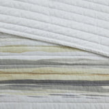 6 Piece Printed Quilt Set with Throw Pillows Yellow Full/Queen B03597635