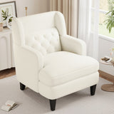 Upholstered Accent Chair Tufted Armchair for Living Room and Bedroom, Beige N763P193158A