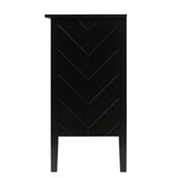2 Door Wooden Cabinets, Black Wood Cabinet Vintage Style Sideboard for Living Room Dining Room W68852964