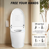Smart Toilet Bidet Combo with Foot Sensor Open Cover/Seat, LED Display, Self-Cleaning Nozzle, Heated W1219P232246