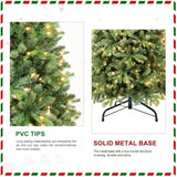 Artificial 7ft Green Christmas Tree with 1375 PE/PVC Mixed Branch Tips, 400L warm white led, memory 53507276