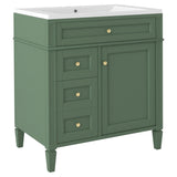 ZUN 30'' Bathroom Vanity with Top Sink, Modern Bathroom Storage Cabinet with 2 Drawers and a Tip-out 65790262