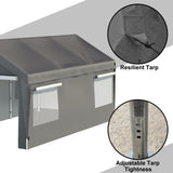 Carport Canopy 10x20 FT Heavy Duty Boat Car Canopy Garage with Removable Sidewalls and Roll-up 94799335