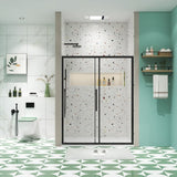 56"-60"W x 72"H sliding shower door, sliding door, with 1/4" tempered glass and Matted Black finish W2122P196370