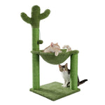 ZUN Cat Tree Scratcher Cactus With Cat Scratching Post Hammock Interactive Ball Green 29427516