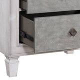 Rustic Grey and Weathered White 2-drawer Nightstand B062P181343