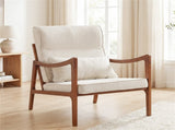 Modern Accent Chair with Rubber Wood Legs, Upholstered Lounge Armchair with Neck & Lumbar Pillow for 80698682