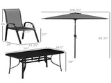 Outdoor dining table and chair package with umbrella 48578077