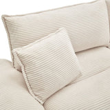 Corduroy Sofa Sleeper Couch Loveseat Sofa with Pillows Comfy Upholstered Deep Seat Sofa for W676P184129