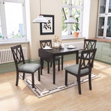 ZUN 5 Piece Kitchen Dining with Drop Leaf Dining Table and 4 Dining Upholstered Chairs, Dining Room 48994241