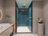 1 3/8" adjustment,universal pivot shower door, open outside, with 1/4" tempered glass finish 3672 W2122131055