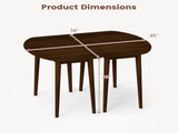 45" Extendable Dining Table Set, 2 Half-Round Tables Convertible to Oval for 4-6 People Walnut 96706784