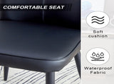 Modern Black PU Chair Set - Four Pieces, The backrest has a vertical and smooth line design.Suitable W1151P268762