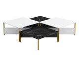 Modern Nesting Coffee Tables Set of 4 -Mid Century Modern Square Living Room Table, Free Adjustable N770P309785B
