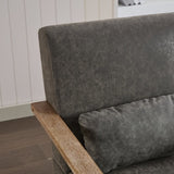 30.3"W Swivel Modern Upholstered Accent Chair with Solid Wood Armrests and 360 Degree Comfy Lounge W1298P246437