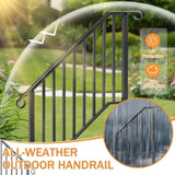 Matte Black Outdoor 3 Level Iron Handrail 33331120