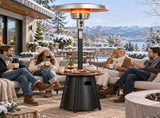 27.6"x27.6"x88.6" Umbrella Patio Heater, Iron Outdoor Propane Heater with Round Side Table, Black 19531988