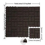 ZUN Patio Interlocking Deck Tiles, 12"x12" Square Composite Decking Tiles, Four Slat Plastic Outdoor W1859P184890