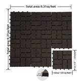 Patio Interlocking Deck Tiles, 12"x12" Square Composite Decking Tiles, Four Slat Plastic Outdoor W1859P184882