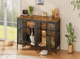80" Dog Crate End Table, Heavy Duty 2-Door Indoor Pet Kennel, Multipurpose Dog House Furniture as TV W1820P472724
