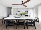 72 Inch Ceiling Fan with LED Light, 3Blade Black Walnut Wooden Fan, DC Motor, 6Speed & 1/4/8H W3816P585758