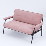 The 53-inch pink sofa offers a spacious layout in the small apartment, easily handling various W3371P309474
