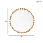 ZUN Beaded Round Wall Mirror 36"D B03599273