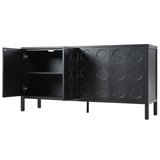 Stylish Storage Cabinet Sideboard Wooden Cabinet with Unique Geometric Circle Door Design,Suitable W2696P256250