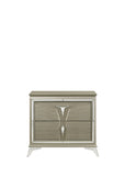 Modern Style 2-Drawer Nightstand Made with Wood & Mirrored Accents B009130148