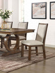 ZUN Transitional Style 2pcs Side Chairs Rustic Oak Solid wood Beige Fabric Dining Room Furniture Chair B011P197294