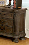 Traditional Rustic Natural Finish Solid wood 1pc Nightstand Bronze Hanging Pull Bedroom Bedside B011P233657