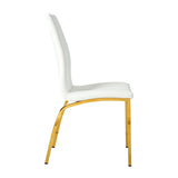 Modern PU seat dining chair Living room chair Upholstered chair, gold-plated metal legs design, W210P226024