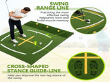 5'x4' Golf Hitting Mat with Cross Stance Guide, Indoor Outdoor Golf Practice Mat with 7 Tee W1422P449907