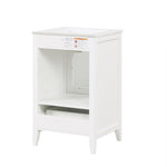 ZUN 20" Bathroom Vanity with Sink, Bathroom Cabinet with Soft Closing Glass Door, A Drawer, White 41215746