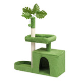 36in Cat Tree with Leaves, Multi-level Cat Tower with Cat Scratching Post, Cozy Cat Condo, Padded 31989502