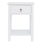ZUN Nightstand Modern End Table, Side Table with 1 Drawer and Storage Shelf, White 35743905