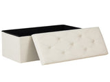 30 Inch Folding Ottoman With Storage Bench, Bedside Storage Bench With Leather Top Cover and 34860779