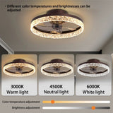 ZUN Low Profile Ceiling Fan with Light and Remote Control, Dimmable LED Ceiling Fan, 6 Speeds, Timing W1340121108