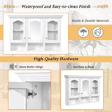 47" Wall Mounted Bathroom Cabinet with Mirror, Cabinet with 3 Adjustable Shelves and 3 Open N710P264268K