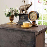 ZUN Transitional Rustic Natural Tone 1pc Nightstand Only Solid wood 3-Drawers Bronze Round Knobs Bedside B011139601