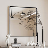 ZUN Wall Mirror 36x36 Inch Square Mirror Metal Framed Mirror Square Vanity Mirror Dressing Mirror, for W1435P241579