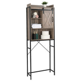 Retro Style MDF With Triamine Iron Frame Sliding Door Three-Layer Rack Bathroom Cabinet 54703194