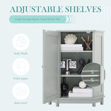 Grey Bathroom Cabinet Triangle Corner Storage Cabinet with Adjustable Shelf Modern Style MDF Board N725P172615E