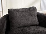 30"W Modern Round 360&deg Swivel Barrel Accent Chair with Pillow, Chenille Upholstered Comfy Barrel W3118P384514