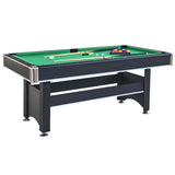 6-ft Pool Table with Table Tennis Top - Black with Green Felt W465137246